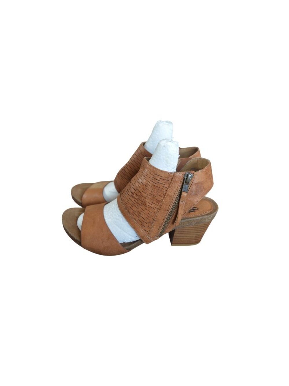 Sofft Milan Brown Leather Boho Block Heel Ankle Strap Sandals Women's Size 9